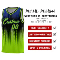 Neon Green Gradient Dots Pattern Team Basketball Jersey 2