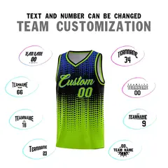 Neon Green Gradient Dots Pattern Team Basketball Jersey 4