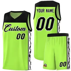 Neon Green Graffiti Side Pattern Basketball Jersey
