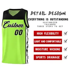 Neon Green Graffiti Side Pattern Basketball Jersey 2
