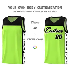 Neon Green Graffiti Side Pattern Basketball Jersey 3