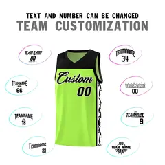 Neon Green Graffiti Side Pattern Basketball Jersey 4