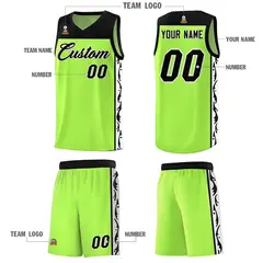 Neon Green Graffiti Side Pattern Basketball Jersey 5
