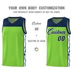Neon Green Graffiti Side Pattern Basketball Jersey 3