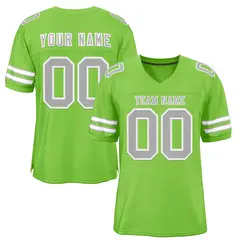 Neon Green Gray-White Football Jersey 1