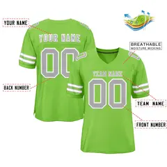 Neon Green Gray-White Football Jersey 2