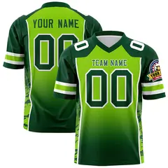 Neon Green Green Gradient Side Pattern Football Jersey 1