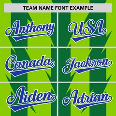 Neon Green Kelly Green Blade Pattern Raglan Baseball Jersey 3