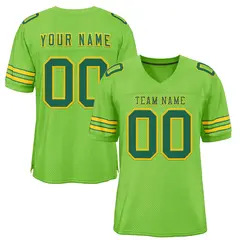 Neon Green Kelly Green-Gold Classic Style Football Jersey 1