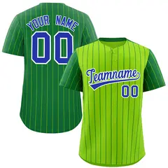 Neon Green Kelly Green Pinstripe Raglan Baseball Jersey 1
