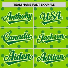 Neon Green Kelly Green Polka Dot Graffiti Baseball Jersey 3