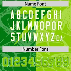 Neon Green Kelly Green Split Lightning Pattern Football Jersey 4