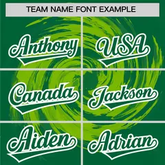 Neon Green Kelly Green Swirl Graffiti Baseball Jersey 3