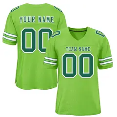 Neon Green Kelly Green White Classic Football Jersey 1