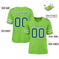 Neon Green Kelly Green White Classic Football Jersey 2