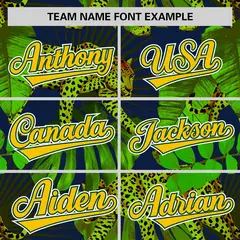 Neon Green Leopard Graffiti Baseball Jersey 3