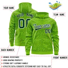 Neon Green Leopard Print Varsity Letterman Jacket Hoodie 4