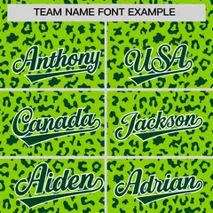 Neon Green Leopard Print Varsity Letterman Jacket Hoodie 5