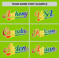 Neon Green LGBT Rainbow Pride Month Baseball Jersey 3