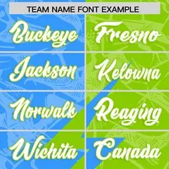 Neon Green Light Blue Split Lightning Pattern Football Jersey 3