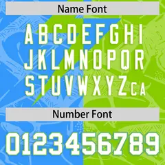 Neon Green Light Blue Split Lightning Pattern Football Jersey 4