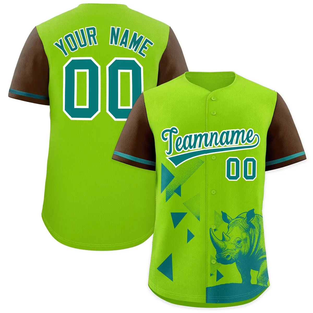 Neon Green Light Brown Raptor Series Raglan Baseball Jersey