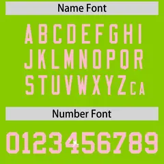 Neon Green Light Pink Sequin Lettering Football Jersey 4