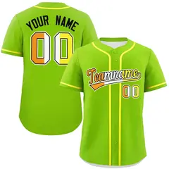 Neon Green Maverique Pride Month Baseball Jersey