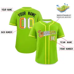 Neon Green Maverique Pride Month Baseball Jersey 2