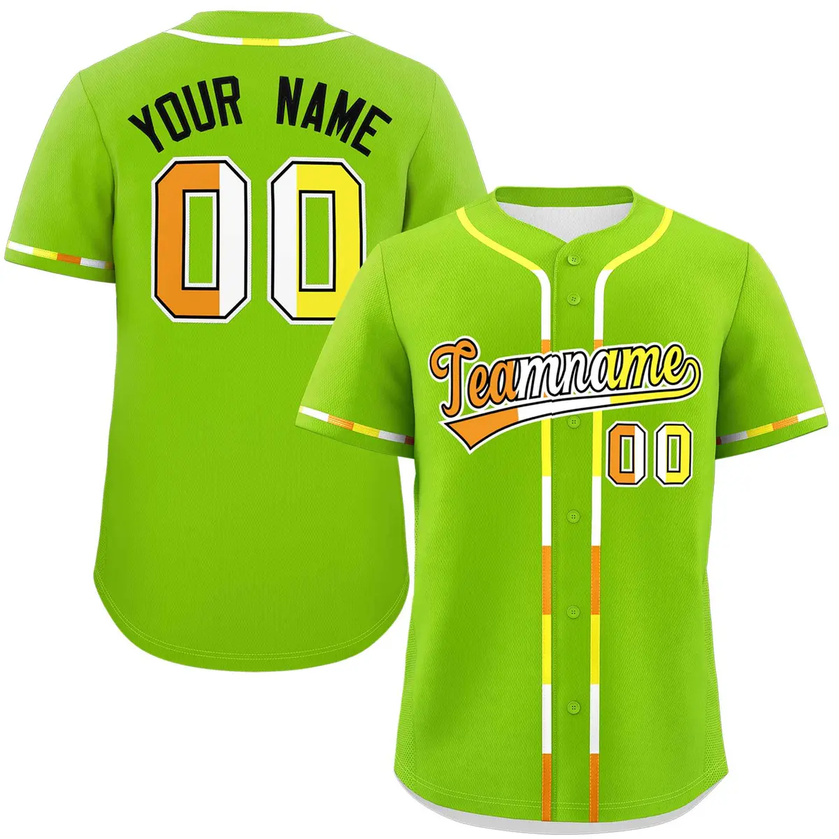 Neon Green Maverique Pride Month Baseball Jersey