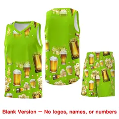 Neon Green National Beer Day Beer Bubble Basketball Jersey 7