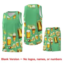 Neon Green National Beer Day Beer Bubble Basketball Jersey 7