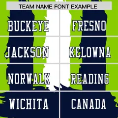 Neon Green Navy and White Graffiti Flag Football Jersey 3