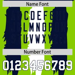 Neon Green Navy and White Graffiti Flag Football Jersey 4