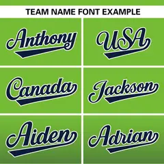 Neon Green Navy-Black Gradient Pinstripe Baseball Jersey 3