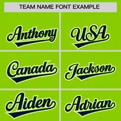 Neon Green Navy Edge Color Block Baseball Jersey 3