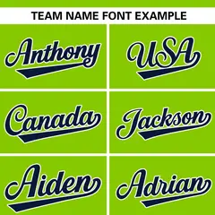Neon Green Navy Flame Graffiti Authentic Baseball Jersey 3