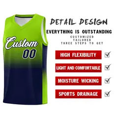 Neon Green Navy Gradient Basketball Jersey Sports Uniform 2