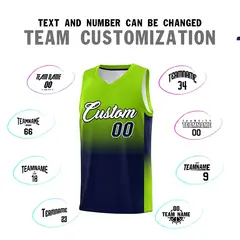 Neon Green Navy Gradient Basketball Jersey Sports Uniform 4