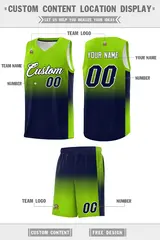 Neon Green Navy Gradient Basketball Jersey Sports Uniform 5