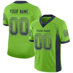 Neon Green Navy-Gray Drift Fashion Mesh Football Jersey 1
