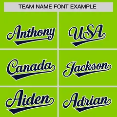 Neon Green Navy Leopard Graffiti Side Design Baseball Jersey 3