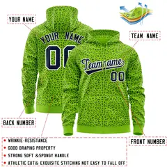 Neon Green Navy Leopard Print Varsity Letterman Jacket Hoodie 4
