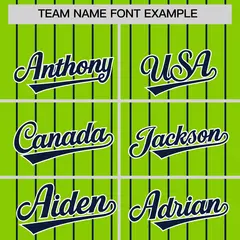 Neon Green Navy Pinstripe Two-Tone Authentic Baseball Jersey 3