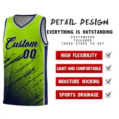 Neon Green Navy Splash Basketball Uniforms for Teams 2