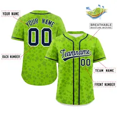 Neon Green Navy Star Graffiti Baseball Jersey 2