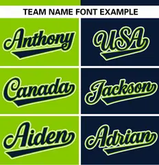 Neon Green Navy Stripe-Solid Combo Authentic Baseball Jersey 3
