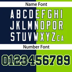Neon Green Navy Stripe-Solid Combo Authentic Baseball Jersey 4