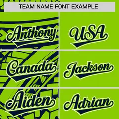 Neon Green Navy Tribal Split Baseball Jersey 3