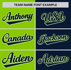 Neon Green Navy Two Tone Striped Authentic Baseball Jersey 3